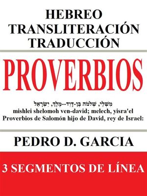 Proverbios--Hebreo Transliteración Traducción - ebook